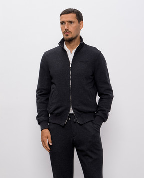 Enrico Mandelli Gray cardigan with wool A5T8034803