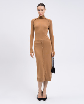 Victoria Beckham Brown skirt with wool 1325KSK006604A
