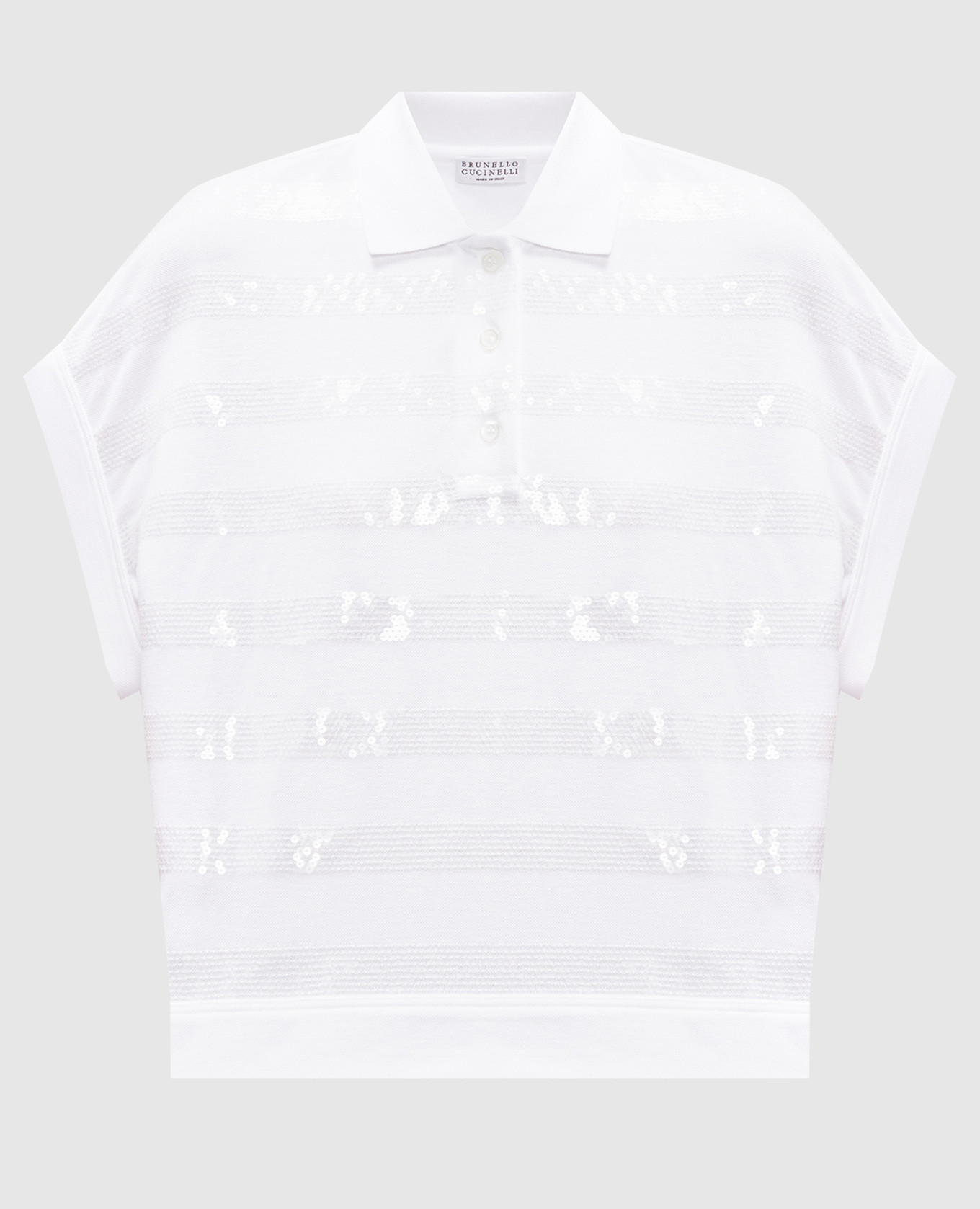White polo with sequins Brunello Cucinelli