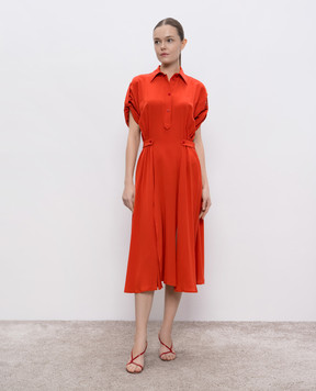 Ermanno Scervino Red silk shirt dress D462Q324FKE