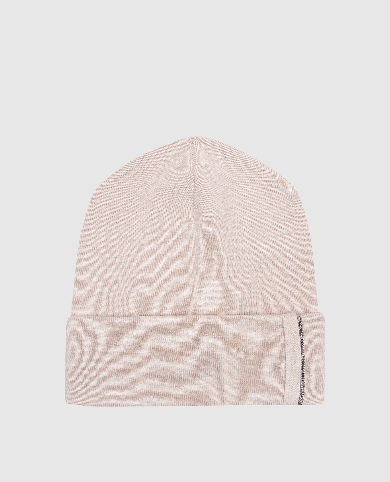 

Beige cashmere hat with monil chain Brunello Cucinelli