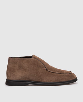 Lanciotti De Verzi Fusco Brown Suede Desert Boots FUSCOPELLICCIAVELOUR