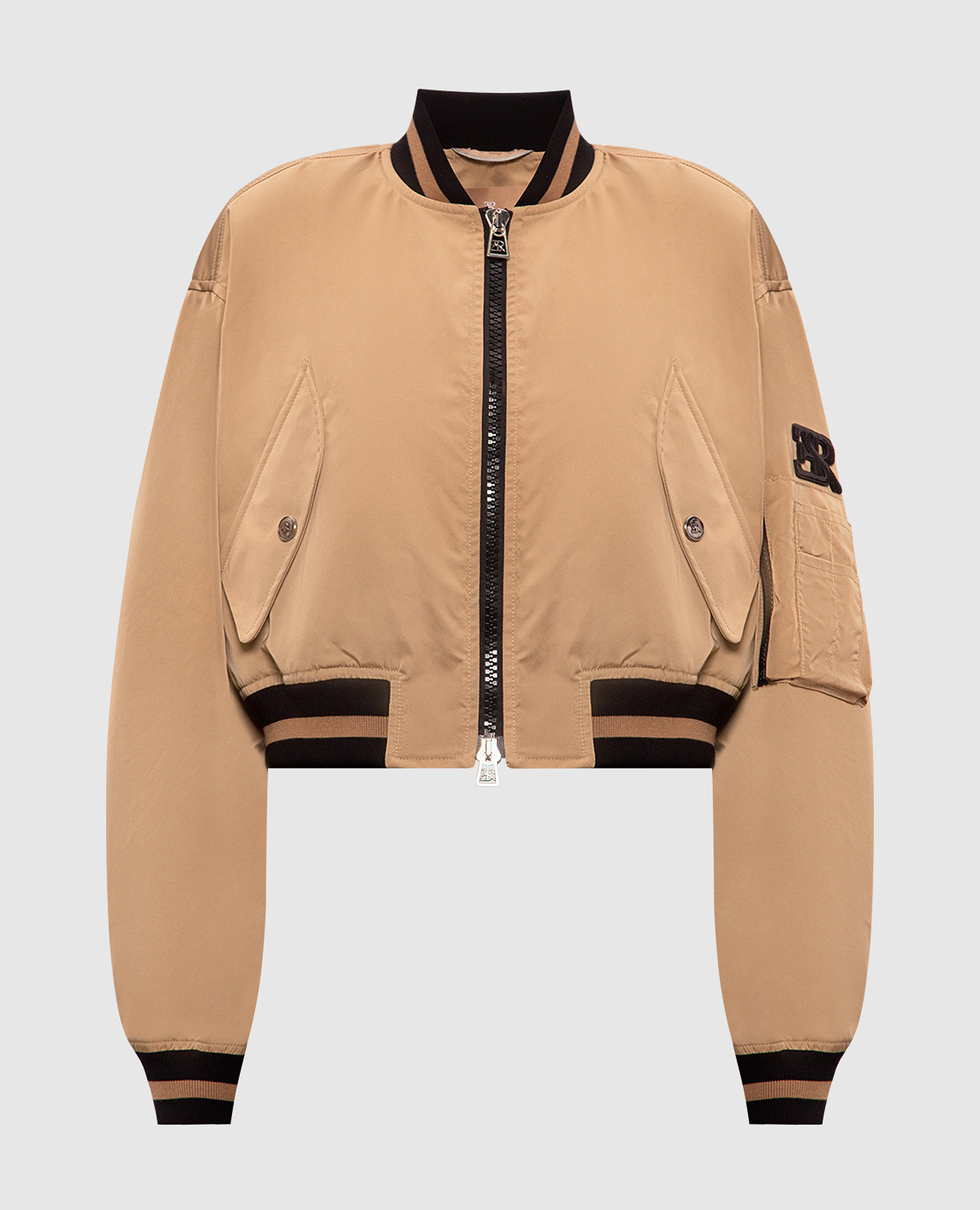 

Beige bomber jacket with logo patch Ermanno Scervino