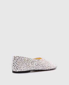 PROENZA SCHOULER White suede ballet flats with crystals SH251009X002FR