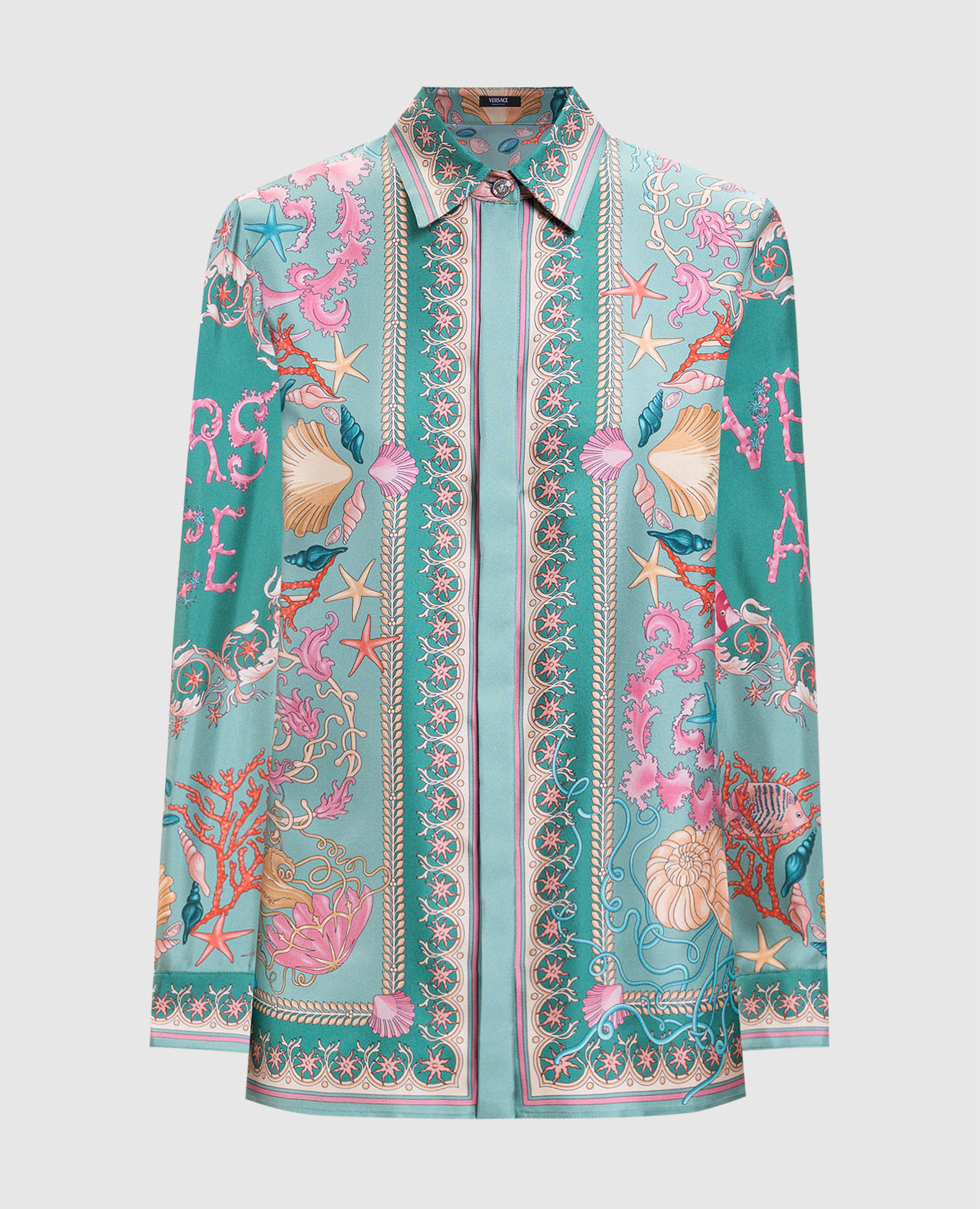 

Green Underwater Barocco silk blouse Versace