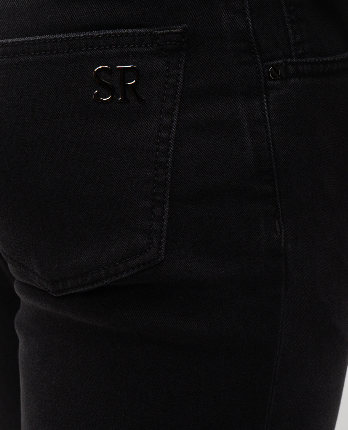 Black slim jeans with logo patch Stefano Ricci 5