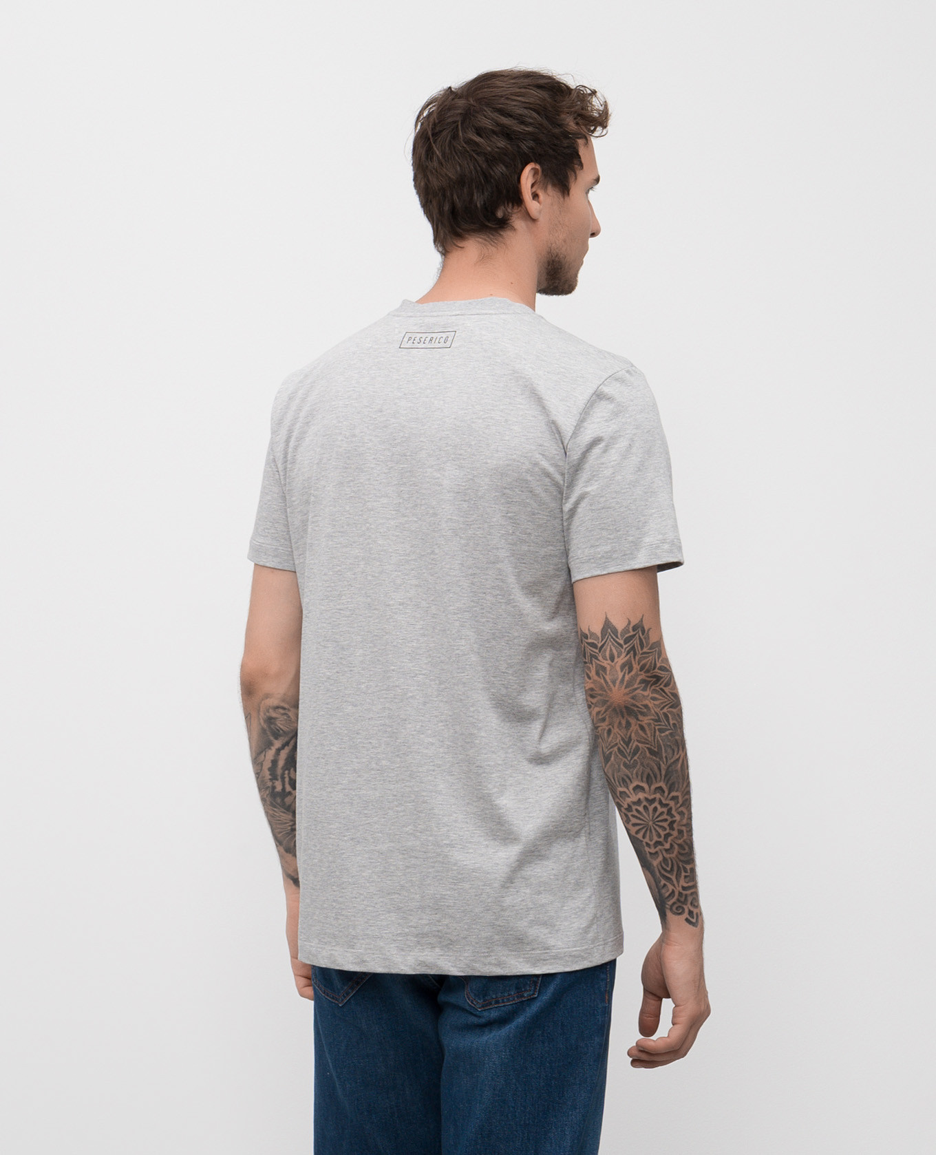 

Blue t-shirt with logo print Peserico, Grey