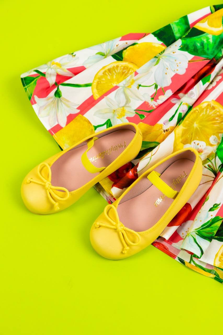 Hannah children's yellow leather ballet flats Pretty Ballerinas 6