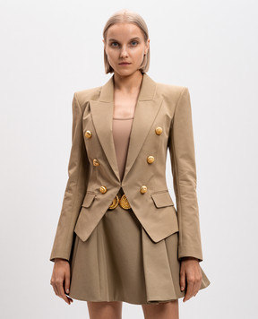 Balmain Beige jacket with branded rivets DF0SM340CF47