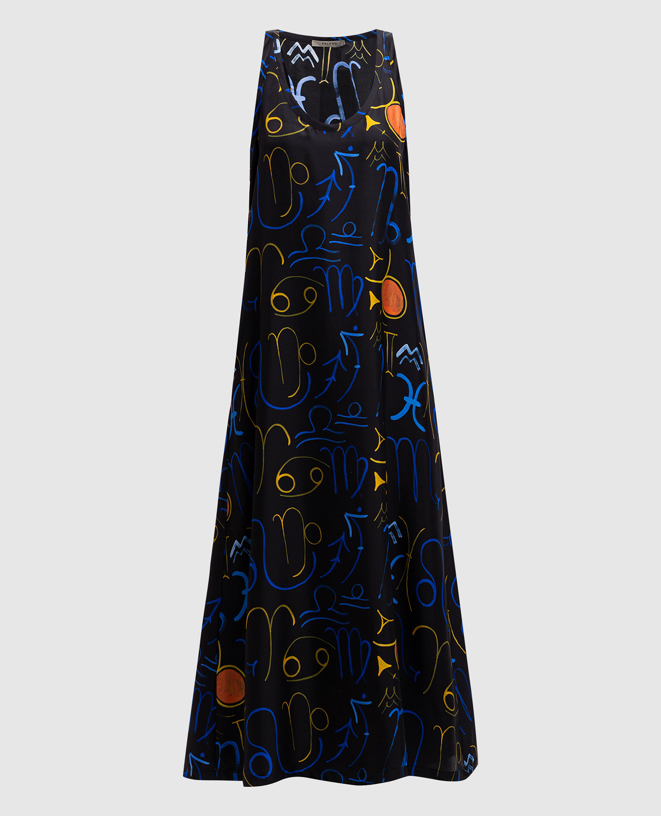 

Black Allie printed silk dress Asceno