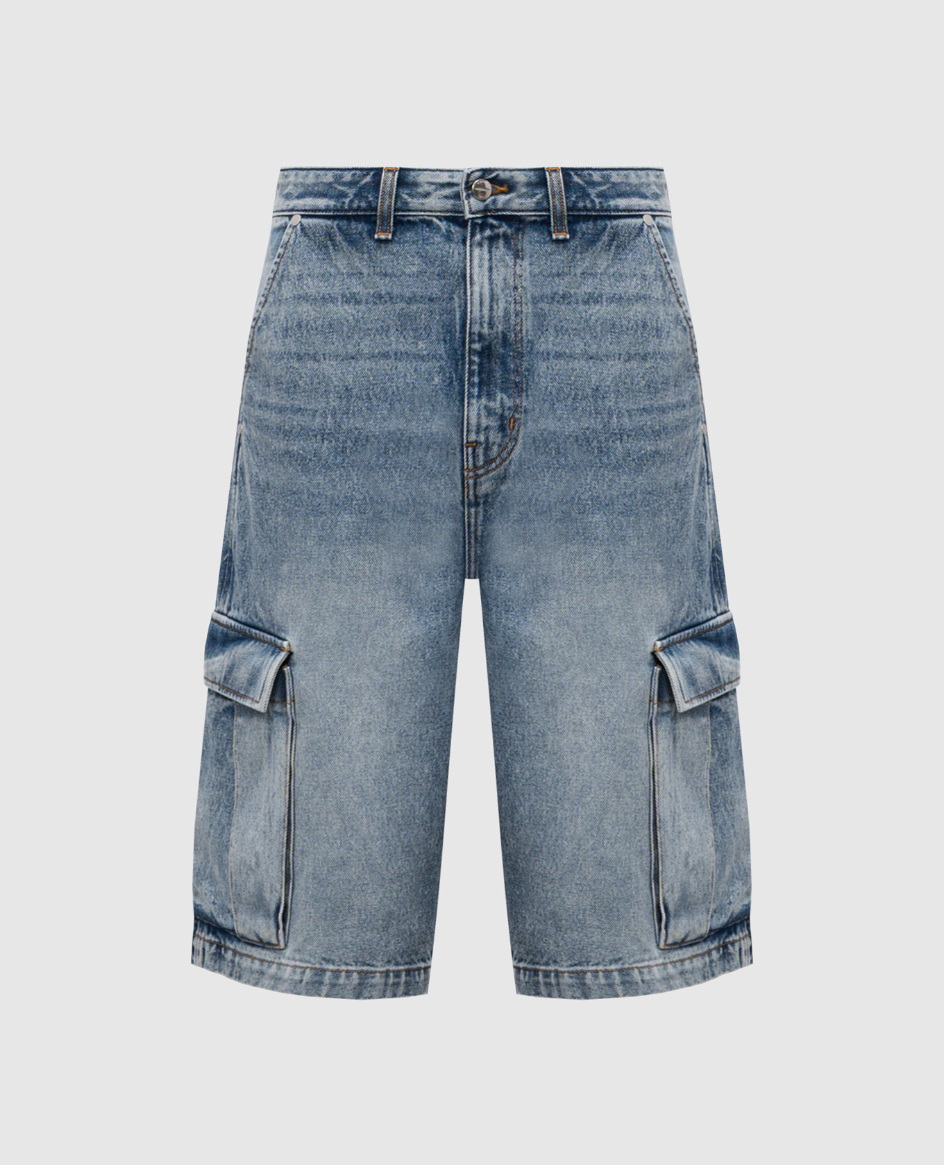 distressed denim cargo shorts Rhude
