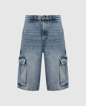 Rhude Blue distressed denim cargo shorts RHPS25SH05012