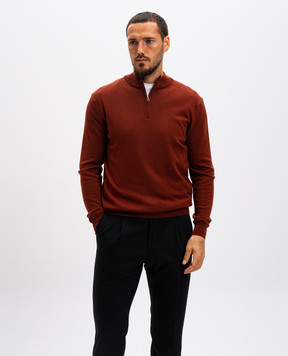 Cashmere&Whiskey Orange jumper made of merino wool 77397
