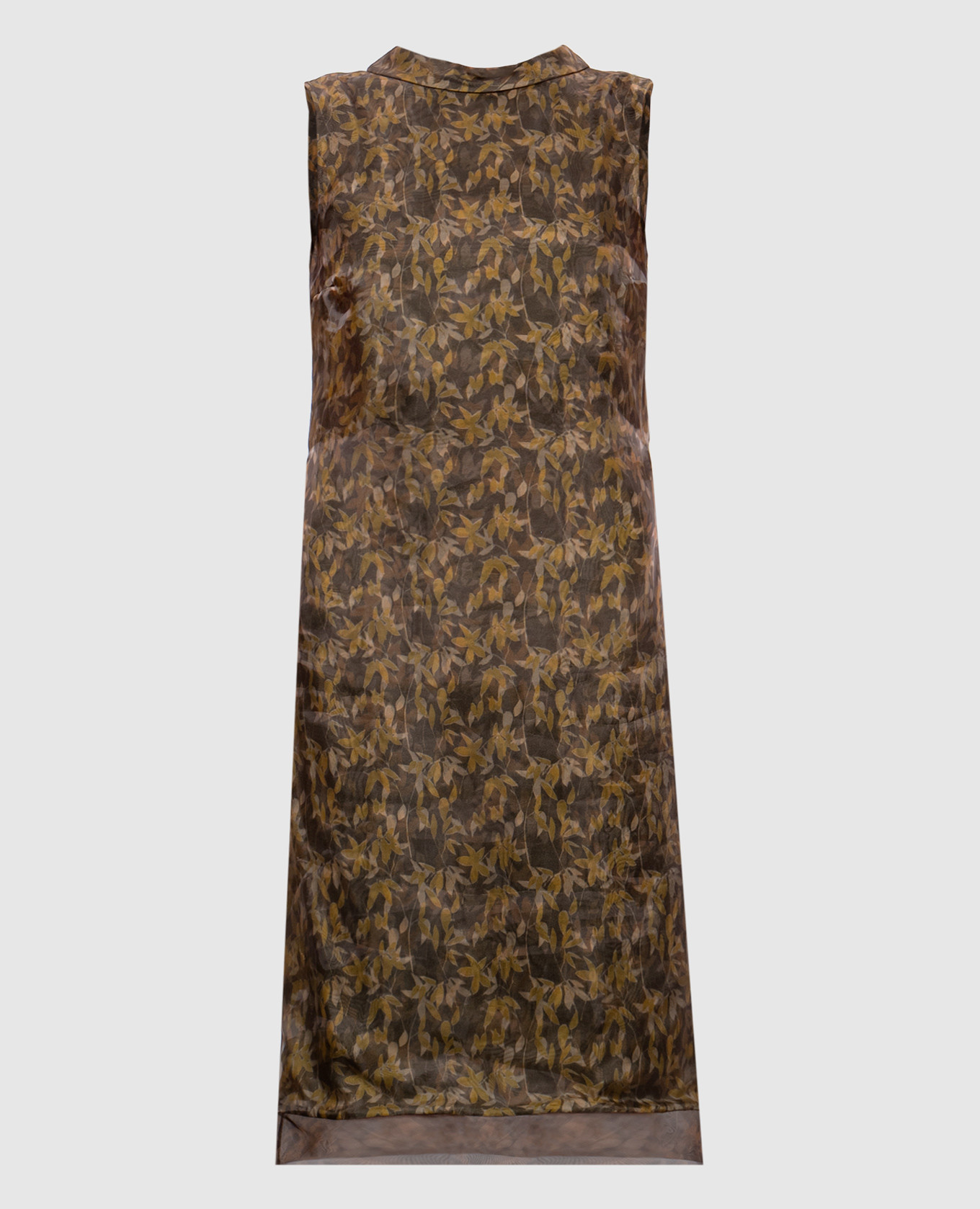 

Brown dress in floral print with a cutout Maison Margiela