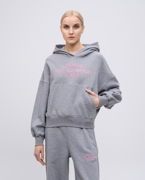 AMIRI Gray hoodie with textured lettering AWJYHD1024