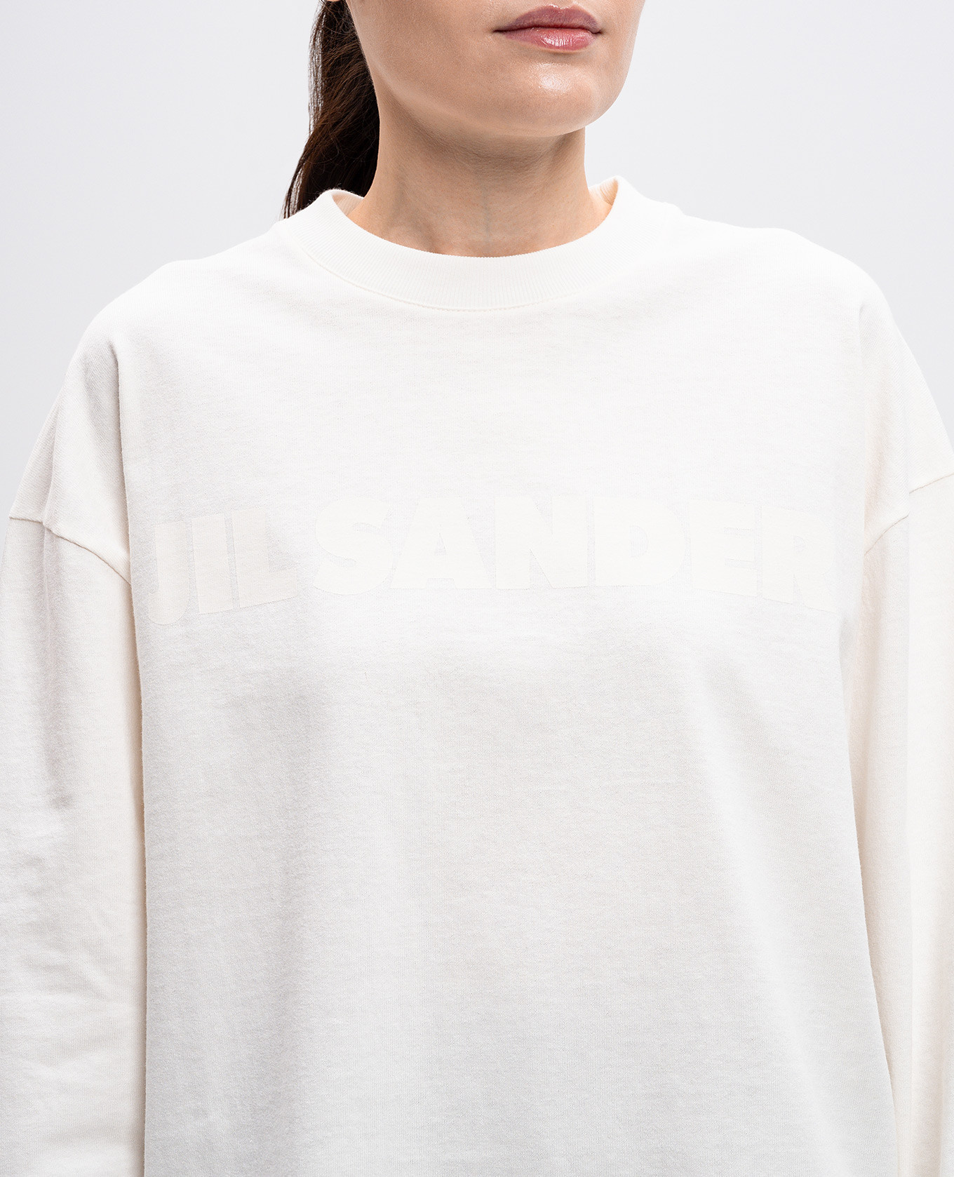 

White long sleeve with logo print Jil Sander