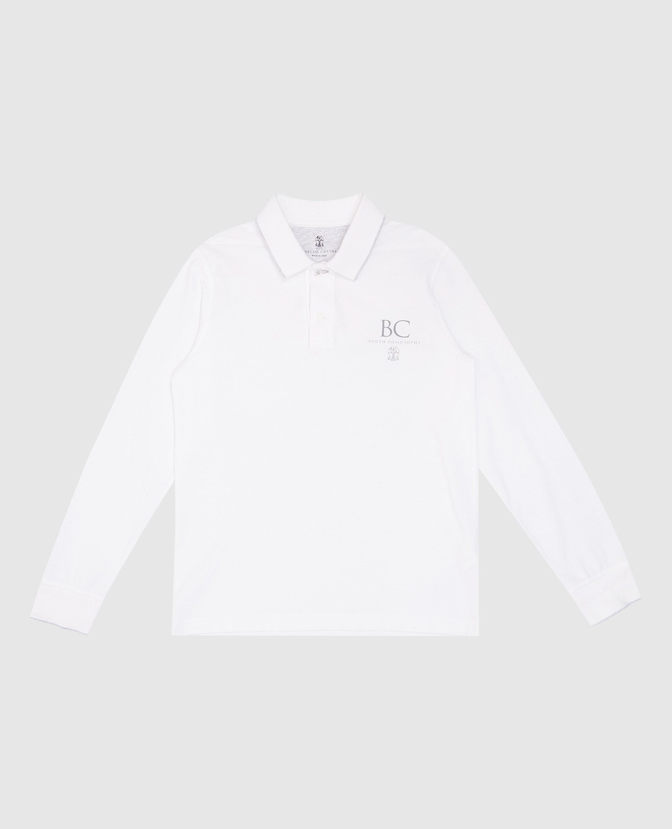 

Children's white polo shirt with logo Brunello Cucinelli, Белый
