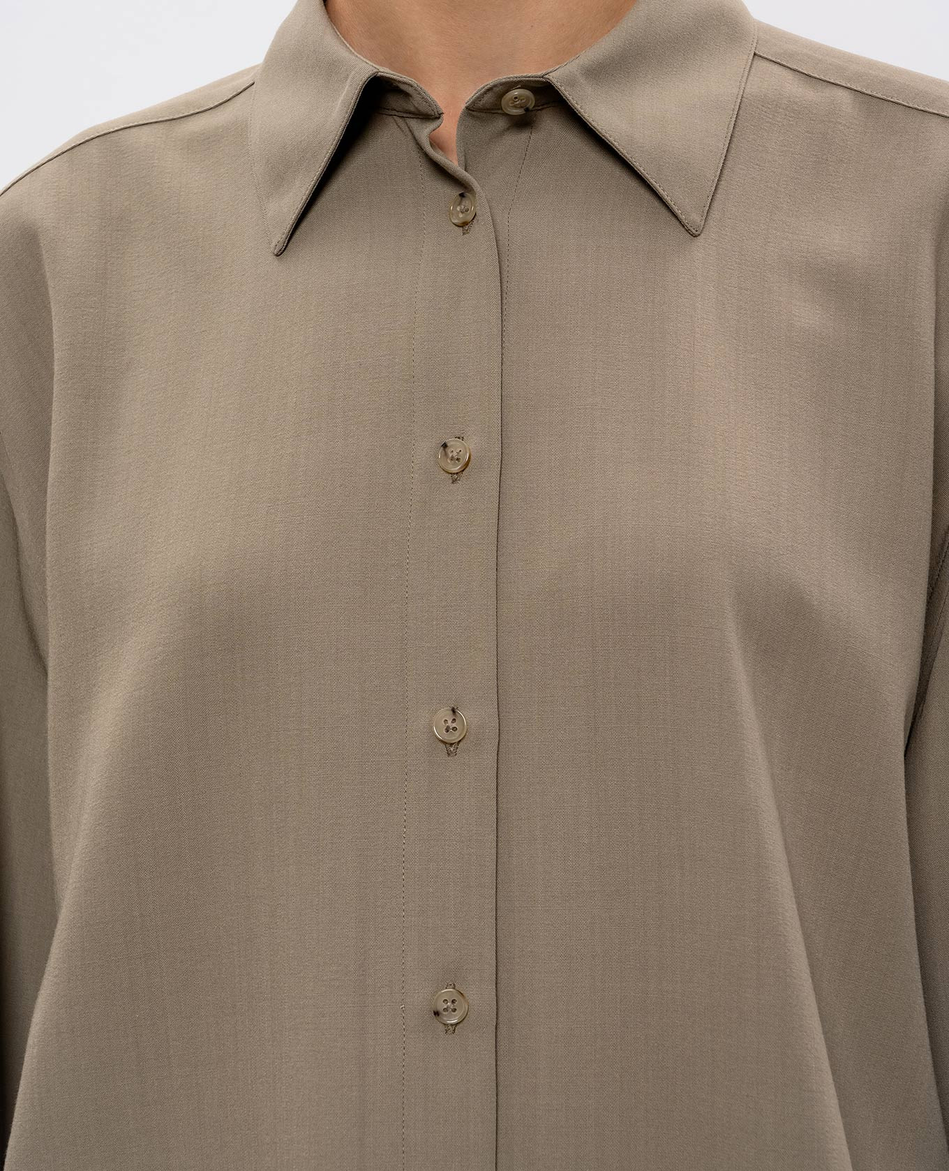 Khaki shirt with wool Toteme 5