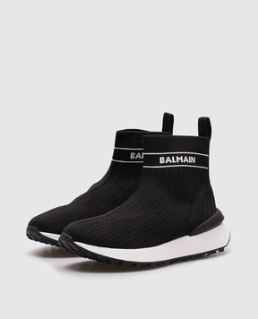 Balmain Children's black sneakers with logo BX0R26Z0464