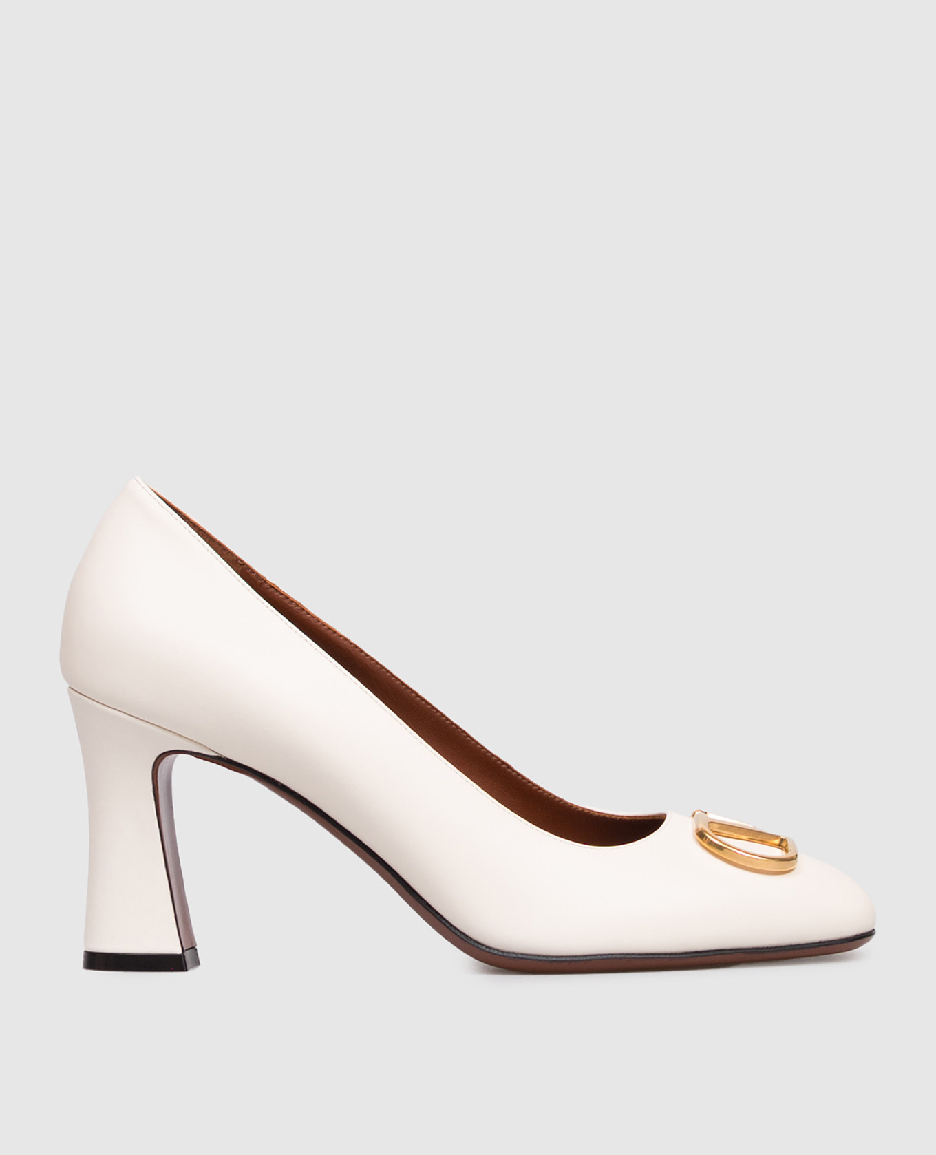 Beige leather shoes with logo Valentino
