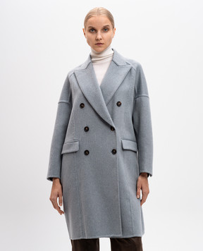 Brunello Cucinelli Blue double-breasted coat MD5039677