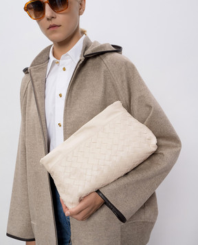 Bottega Veneta White leather pouch bag Notte 839394V3IV0