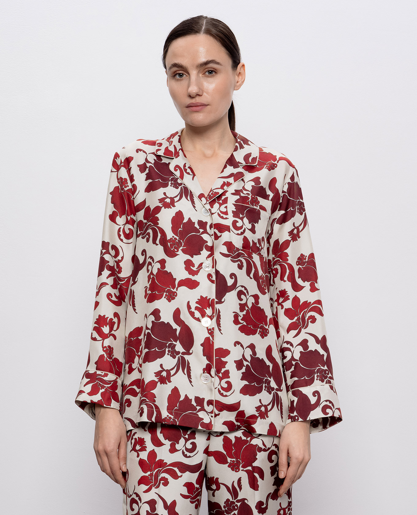 

ALAN gray printed silk blouse Max Mara, Grey