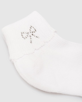 RiminiVeste Coccoli children's white socks with crystals LOLLO3FS