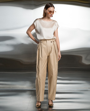 Victoria Beckham Beige pants with snaps 1124WTR005121C