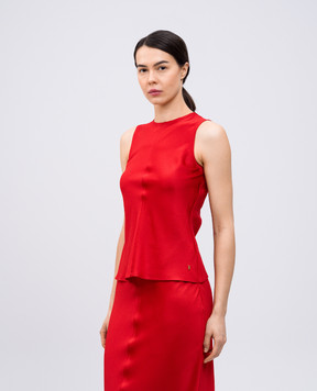 Ami Paris Red top with emblem FTP066AC0014