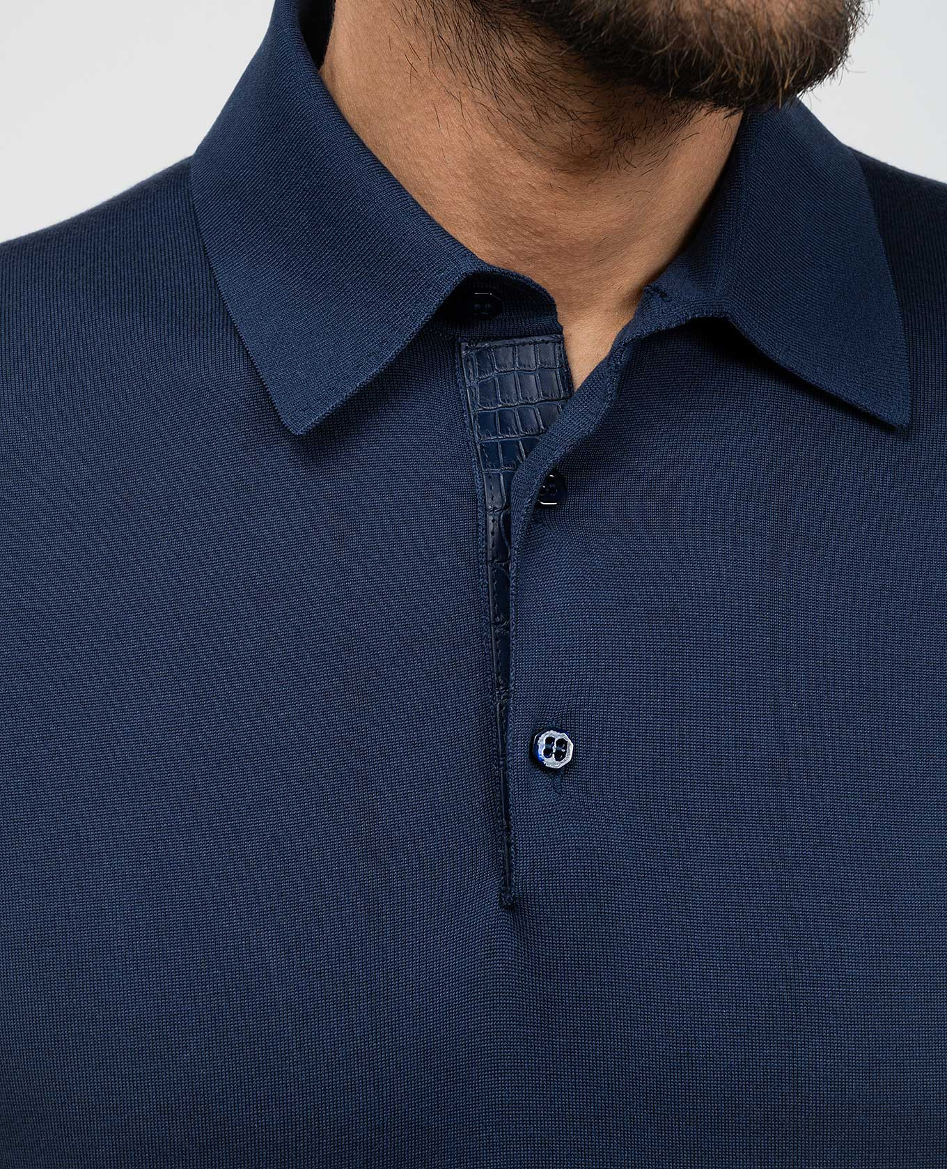 

Blue silk polo shirt Stefano Ricci