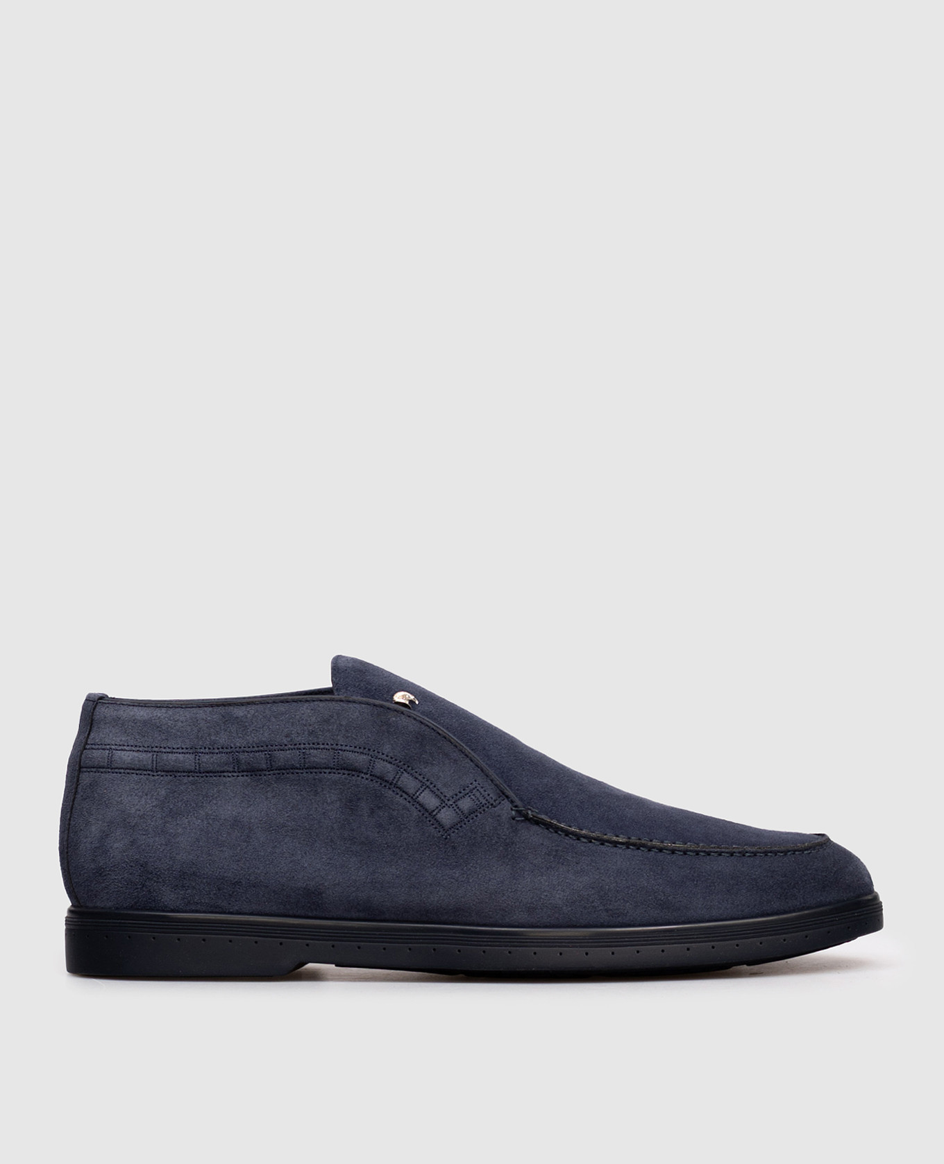 Blue suede deserts with emblem Stefano Ricci