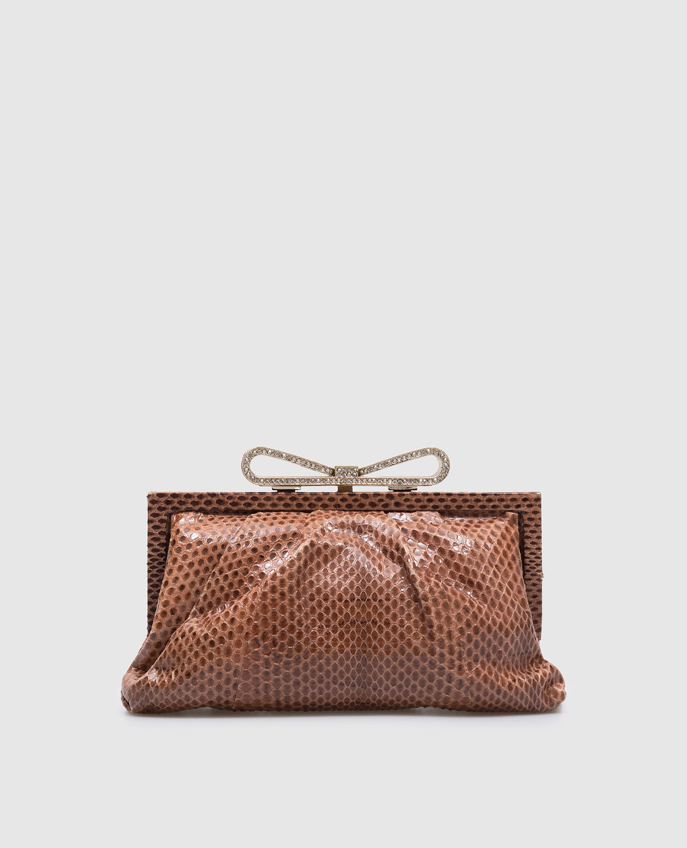

Brown clutch made of reptile leather Valentino