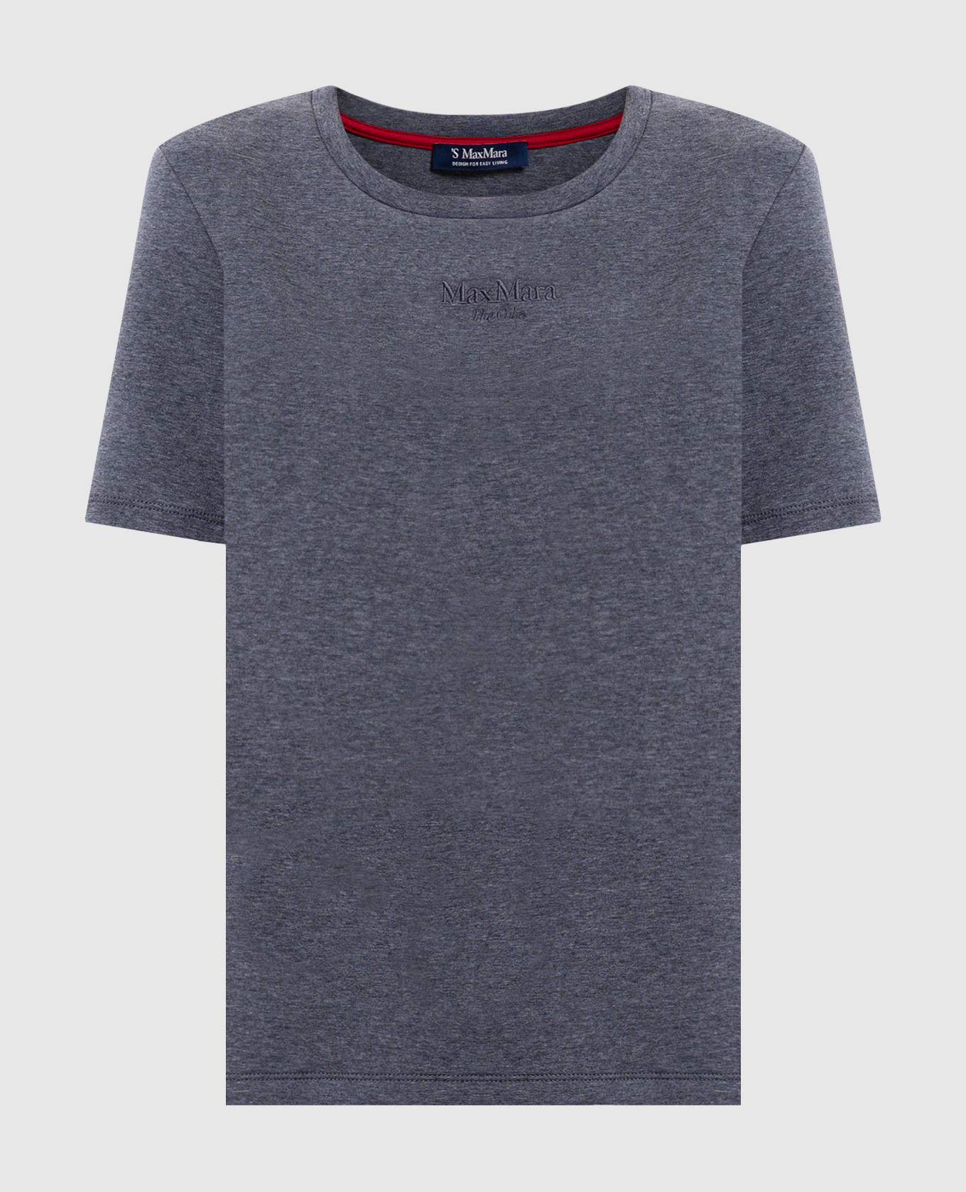 TUBO grey melange T-shirt with logo embroidery Max Mara