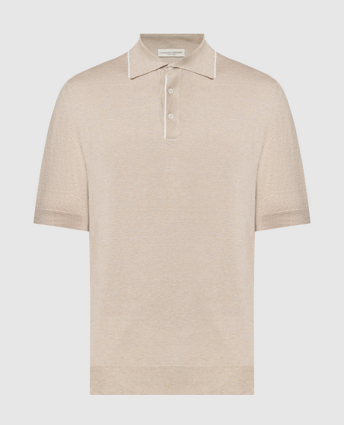 

Beige polo with linen and cashmere Cashmere&Whiskey