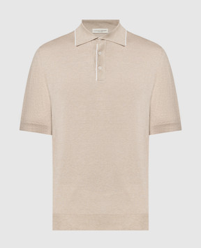 Cashmere&Whiskey Beige polo with linen and cashmere MU9332318455R