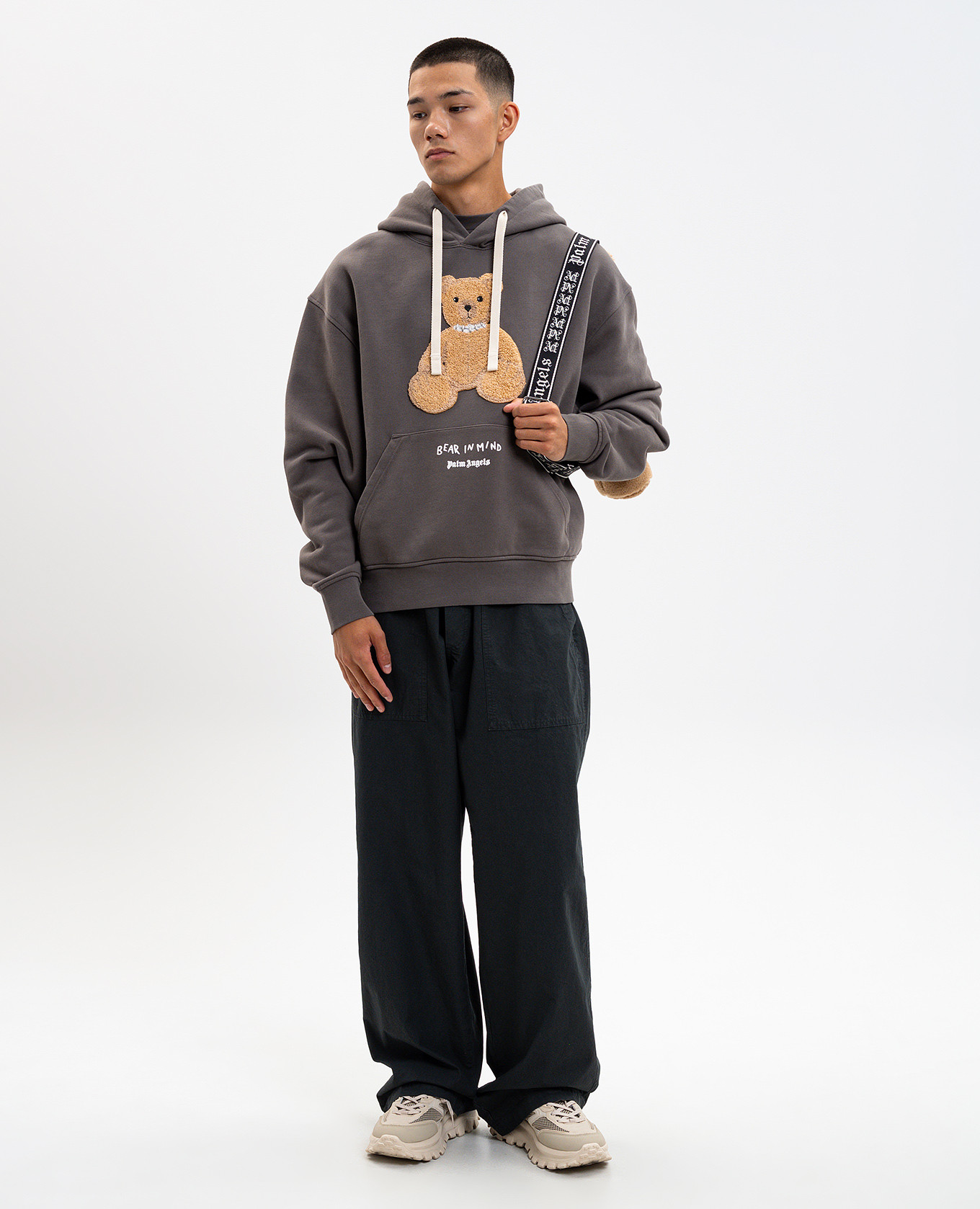 

Grey hoodie Bear in mind Palm Angels