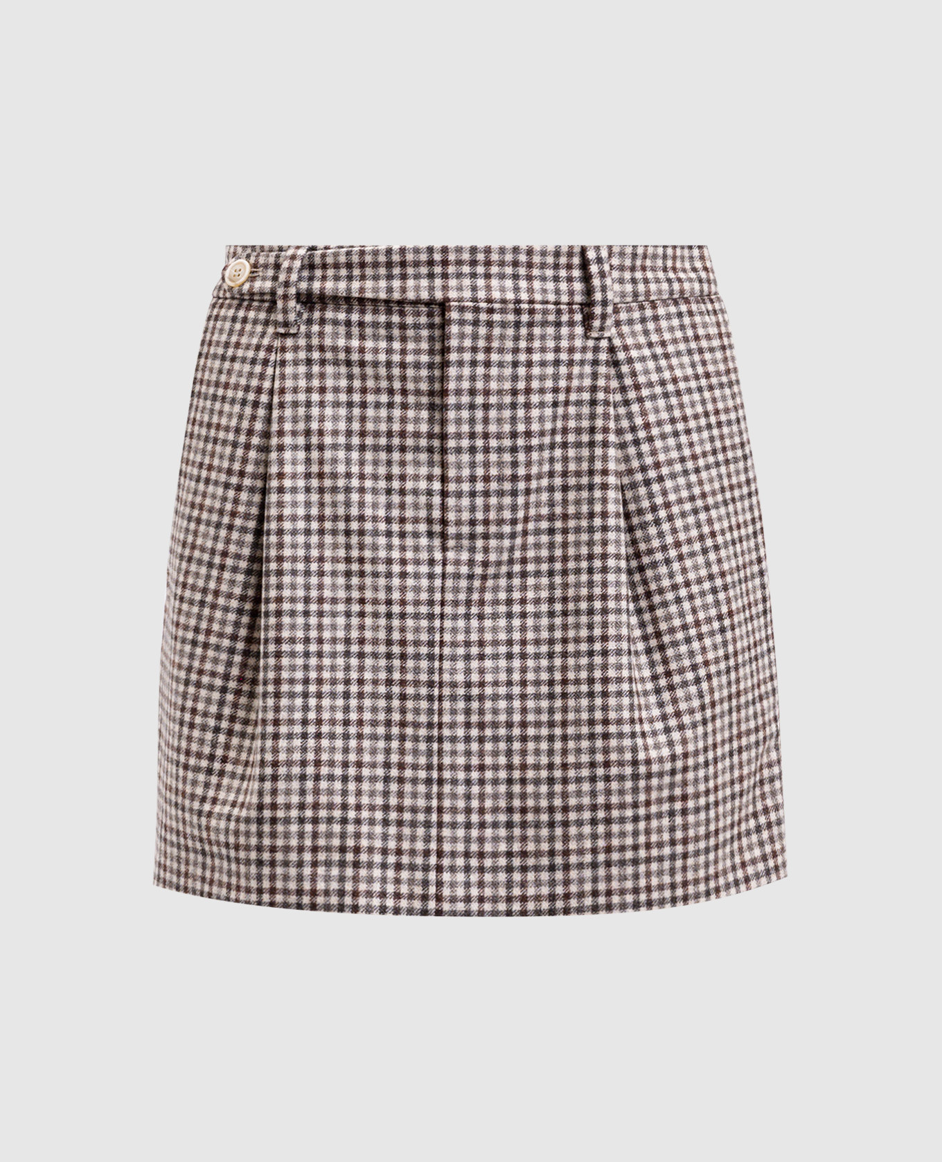 

Checked wool midi skirt Brunello Cucinelli, White