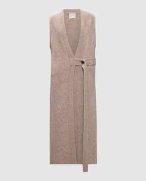 LISA YANG Beige elongated vest Helga with cashmere 2024269