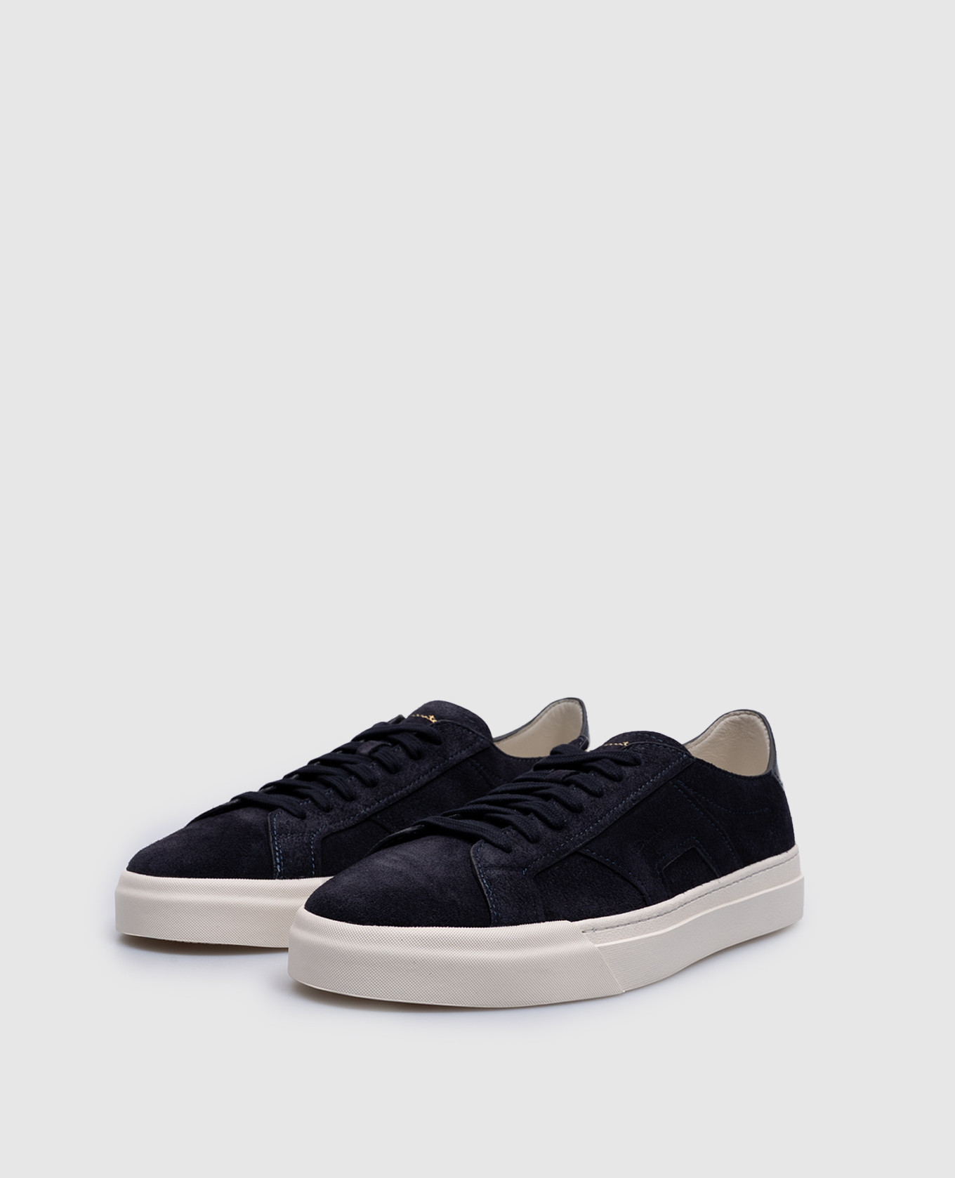 

Blue suede sneakers with logo Santoni