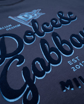 Dolce&Gabbana Children's blue sweatshirt with logo L4JWKTG7O6H812+