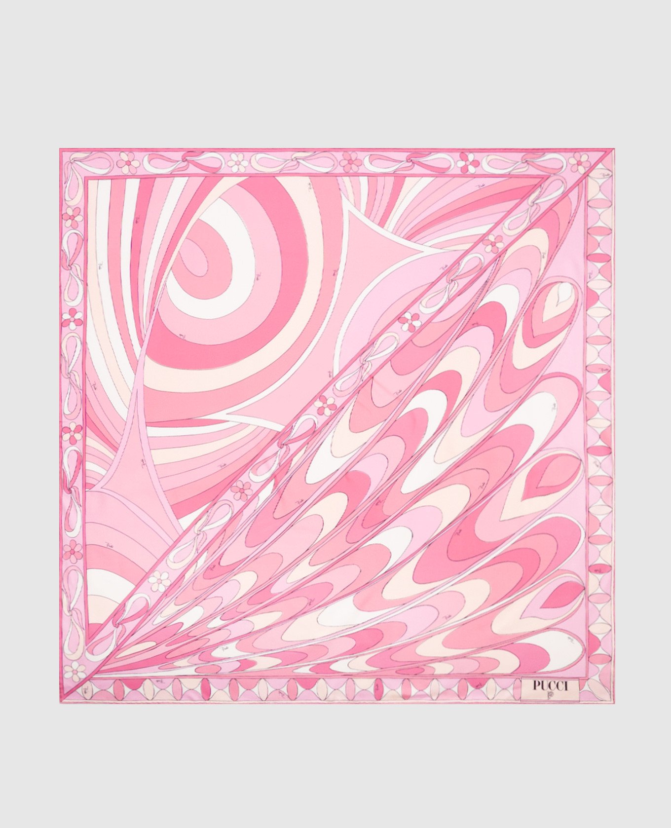 

Pink silk scarf with logo print PUCCI