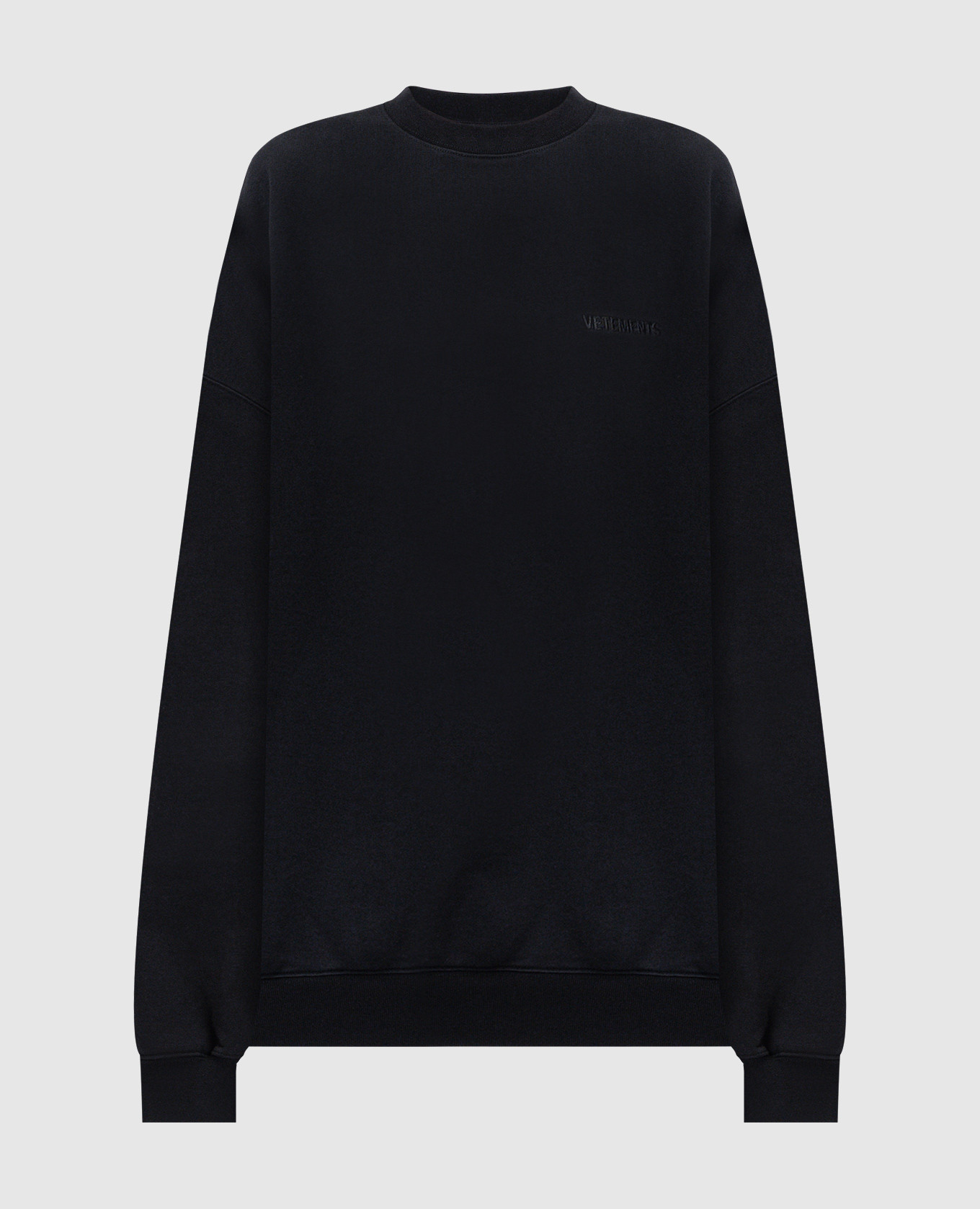 Black sweatshirt with logo embroidery Vetements
