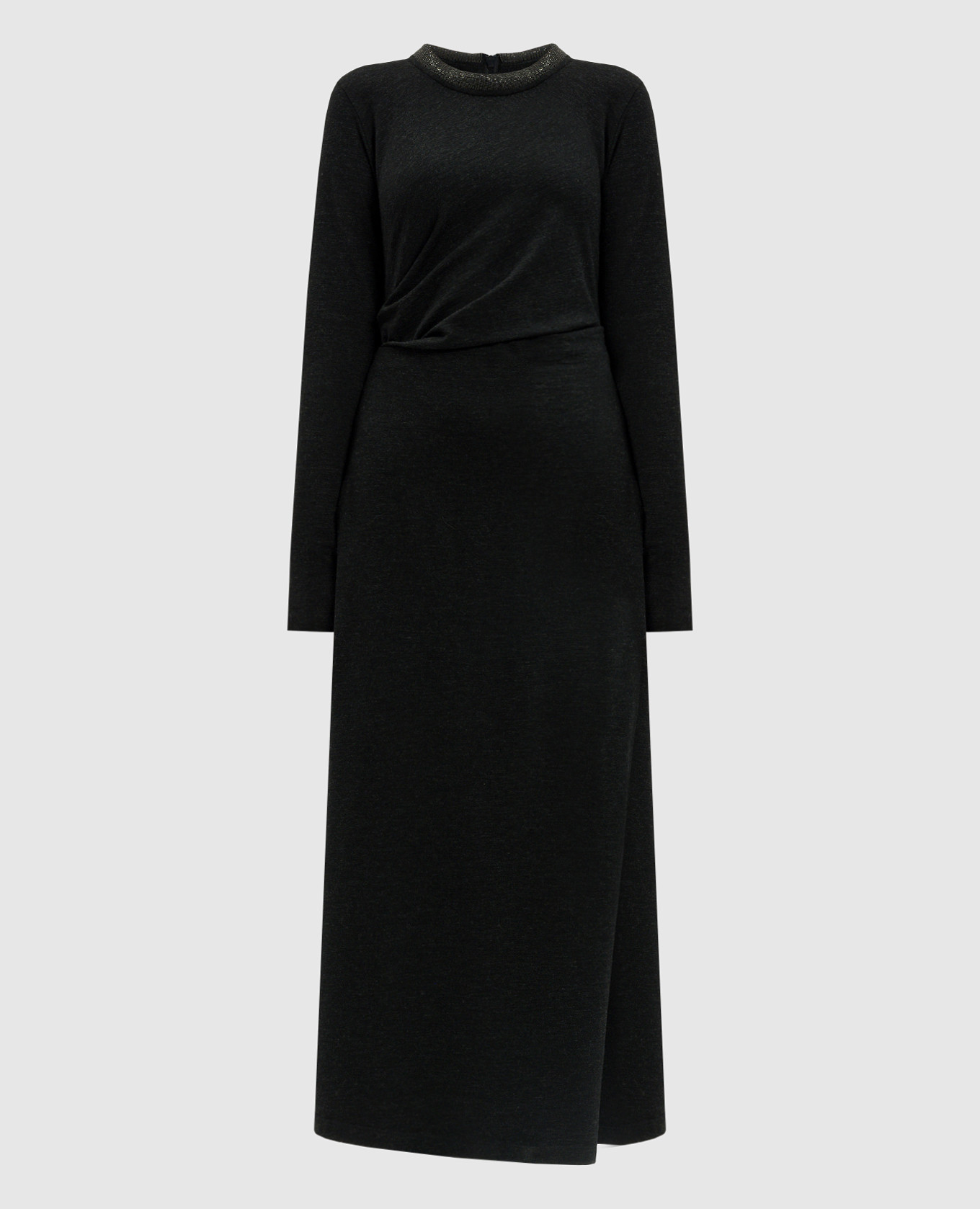 

Black wool dress with monil chain Brunello Cucinelli