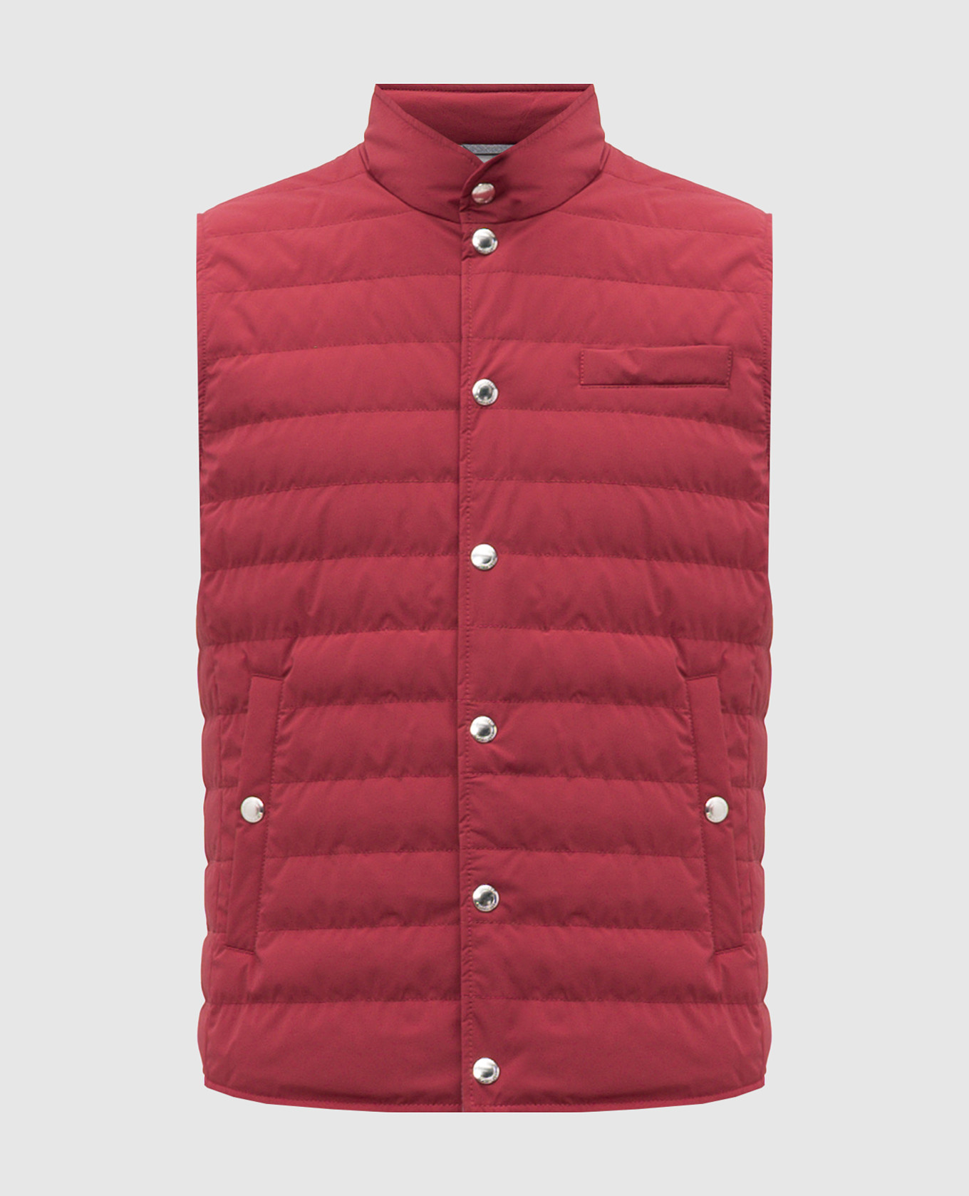Burgundy quilted down vest Brunello Cucinelli