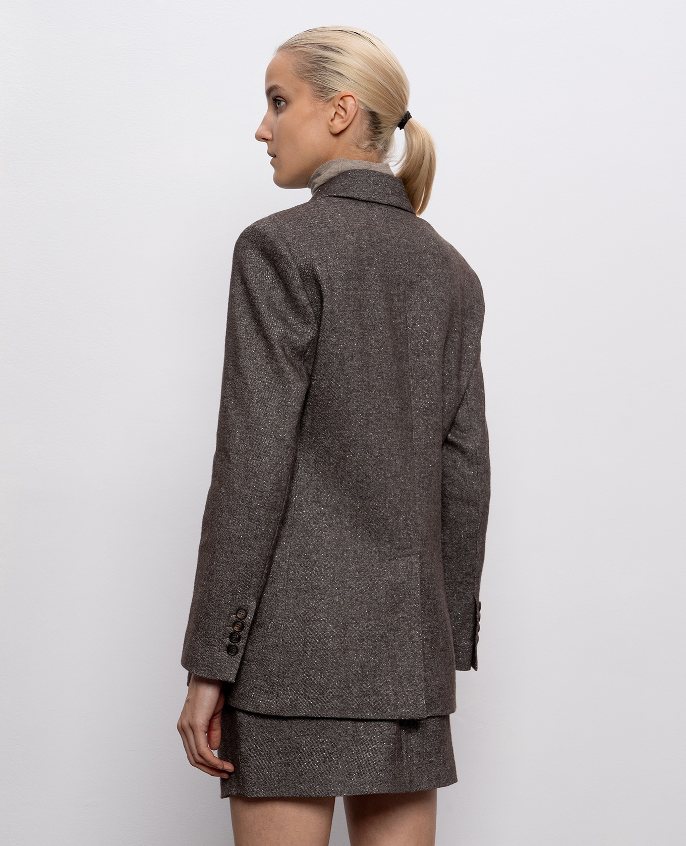 

Brown wool and linen jacket with lurex Brunello Cucinelli