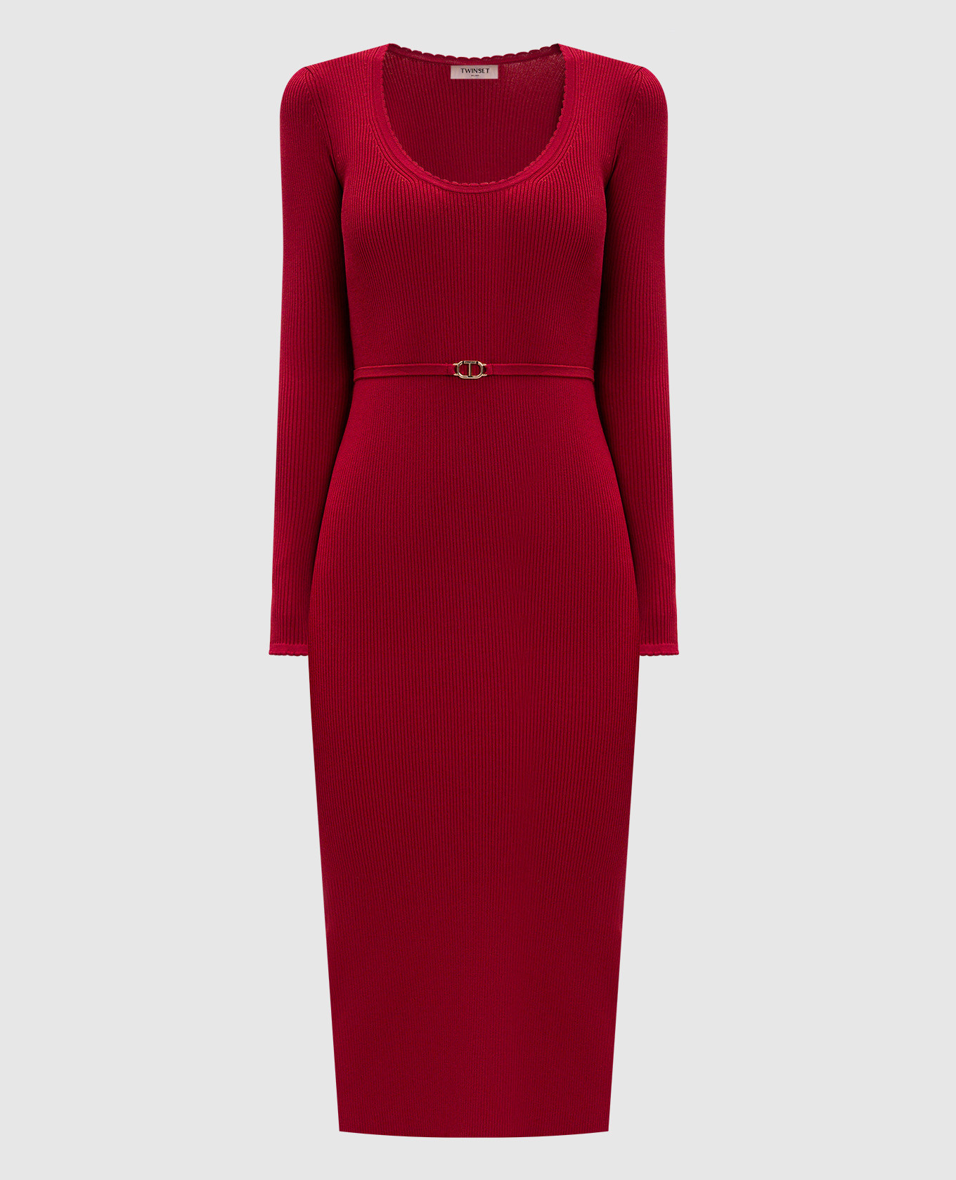 

Red ribbed midi dress Twinset