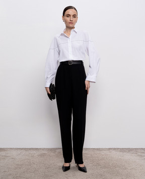 Peserico White straight-cut shirt with a monil chain A0662608928