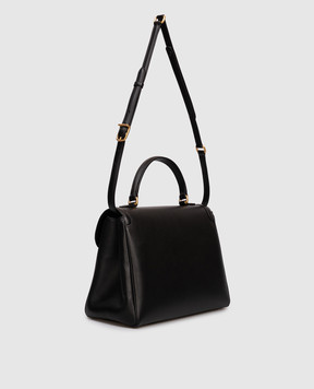 Valentino Black leather satchel bag with logo 7W2B0R87SRS