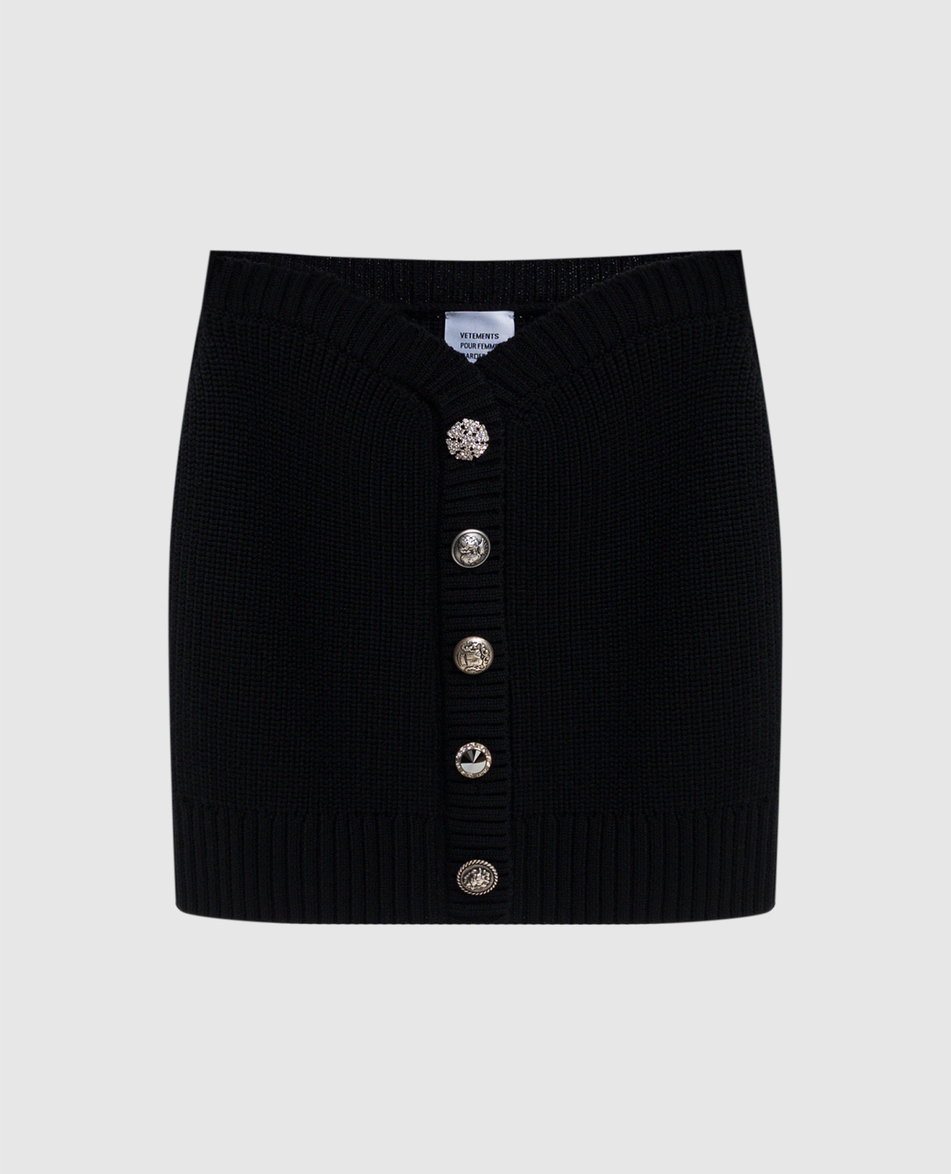 

Black merino wool mini skirt Vetements